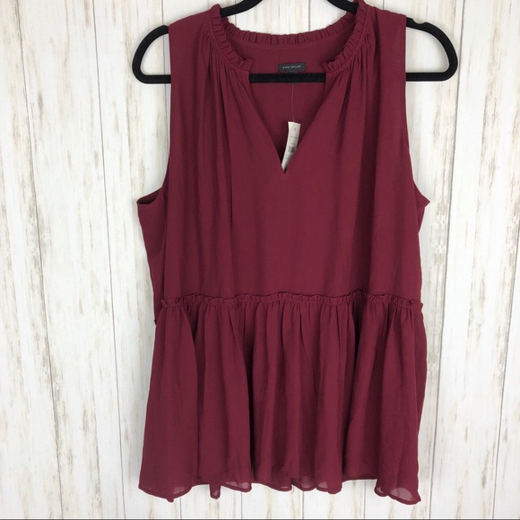 Ann Taylor Tops - Ann Taylor NWT maroon peplum tank